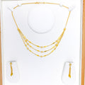 Dazzling Three Lara Leaf 22k Gold Necklace Set