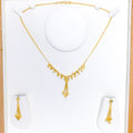 Dainty Cubed Orb 22k Gold Necklace Set