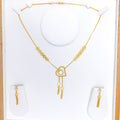 Asymmetrical Heart Drop 22k Gold Necklace Set