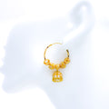 Dressy Upscale CZ Adorned 22k Gold Jhumki