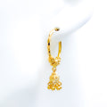 Dainty High Finish Hanging 22k Gold Earrings