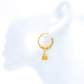 Dainty High Finish Hanging 22k Gold Earrings