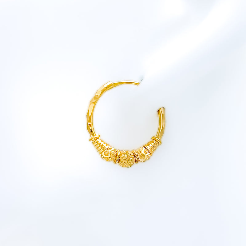 Classic Triple Orb Bali 22k Gold Earrings
