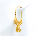 Extravagant Beaded Tassel 22k Gold Jhumki