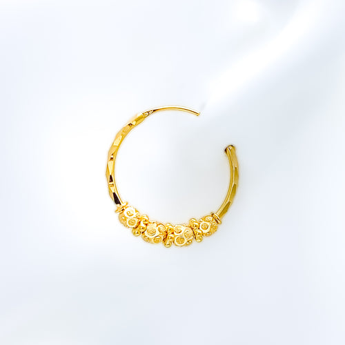 Glittery Hoop 22k Gold Earrings