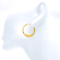 Glittery Hoop 22k Gold Earrings