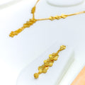 Delightful Floral 22k Gold Necklace Set