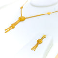 Ritzy Textured 22k Gold Necklace Set