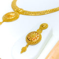 22k-gold-Dressy Beaded Dome Necklace Set 