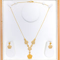 Detailed Floral 22k Gold Necklace Set