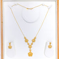 Swirling Floral Motif 22k Gold Necklace Set