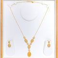 Dressy Oval Drop 22k Gold Necklace Set