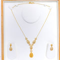 Intricate Dome Leaf 22k Gold Necklace Set