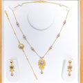 Attractive Wirework 22k Gold Necklace Set w/Bracelet