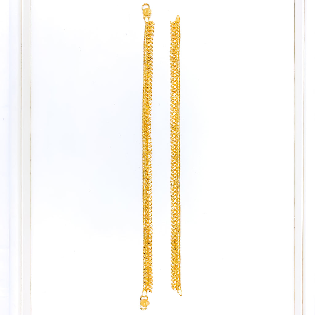 Traditional Palatial Paisley 22K Gold Anklets – Andaaz Jewelers