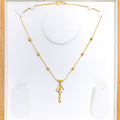 Glimmering Fancy 22k Gold Drop Necklace