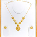 Reflective Floral 22k Gold Necklace Set