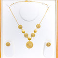 Upscale Floral Dome 22k Gold Necklace Set