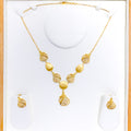 Fancy Asymmetrical 22k Gold Necklace Set