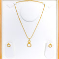 Modern Hanging Halo 22k Gold Pendant Set