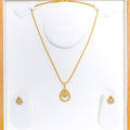 Sophisticated Floral 22k Gold Pendant Set