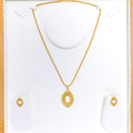 Crown Adorned 22k Gold Pendant Set