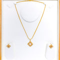 Posh Three-Tone 22k Gold Pendant Set