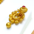 22k-gold-Decorative Enameled Floral Antique Pendant Set 