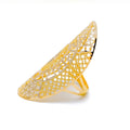 Netted Oval Long Ring