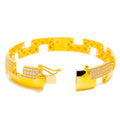 21k-gold-Reflective Alternating Bangle Bracelet 