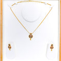 Vibrant Traditional Round 22k Gold Necklace Set