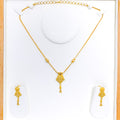 Ornate Floral Motif 22k Gold Necklace Set