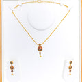 Bright Teardrop 22k Gold Necklace Set