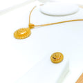 Graceful Rangoli 22k Gold Pendant Set