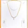 Delicate V-Shaped Diamond Necklace Set