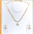 Opulent Open Square Floral Diamond Necklace Set