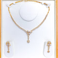 gold-exclusive-asymmetrical-diamond-leaf-necklace-set