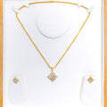 Dazzling Diamond Shaped 22k Gold Pendant Set