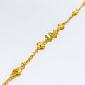 Unique Charming Love 22k Gold Bracelet