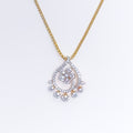 Intricate Rose Gold Diamond 18k Gold Pendant Set