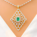 18k-gold-diamond-Blooming Jazzy Diamond Pendant Set
