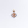 Dangling Square Diamond 18k Gold Pendant Set