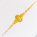 Distinct Beaded Oval 22k Gold Statement Bracelet