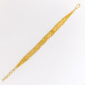 Interlinked Geometric Flat 22k Gold Bracelet