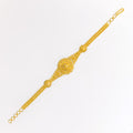 Refined Traditional Flower 22k Gold Bracelet