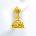 Decorative Glossy Leaf 22k Gold Jhumki