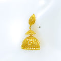 Decorative Glossy Leaf 22k Gold Jhumki