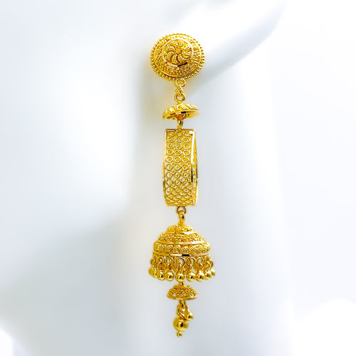 Stunning Open Drop 22k Gold Jhumki