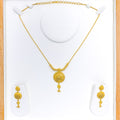 Radiant Round Paisley 22k Gold Necklace Set