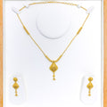 Classic Striped Tassel 22k Gold Necklace Set